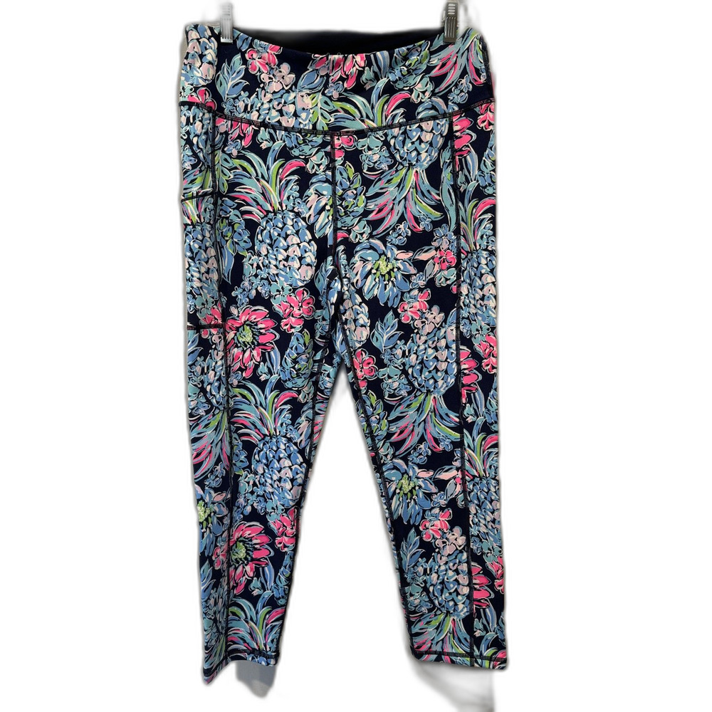 NWT Lilly Pulitzer Luxletic Weekender High-Rise Leggings Pineapple UPF 50+ sz XL